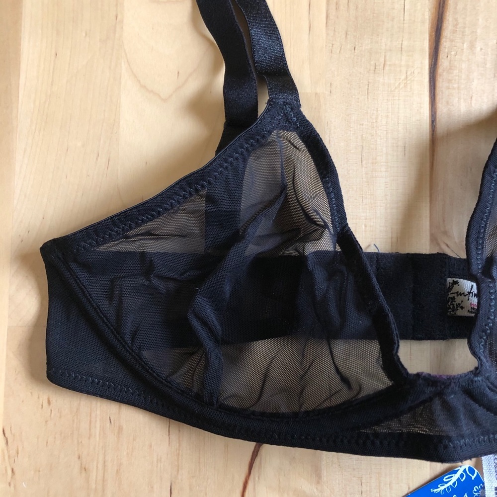 Free People Black Vex Mesh Triangle Underwire Bra - Picture 4 of 9